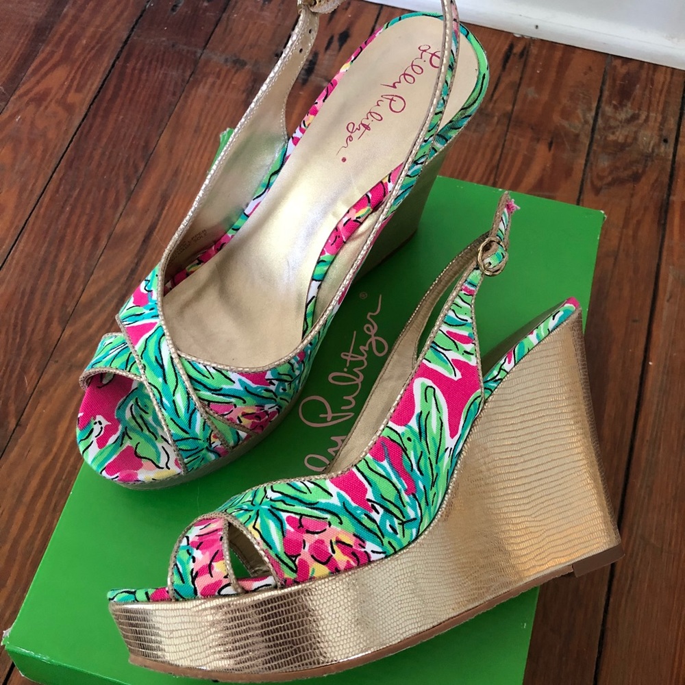 BRAND NEW Lilly Pulitzer wedges (only wore once!)